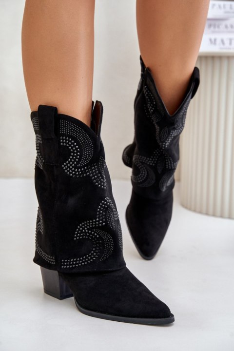 Botki Model S.Barski HY42-153 Black - Step in style Botki Model S.Barski HY42-153 Black - Step in style