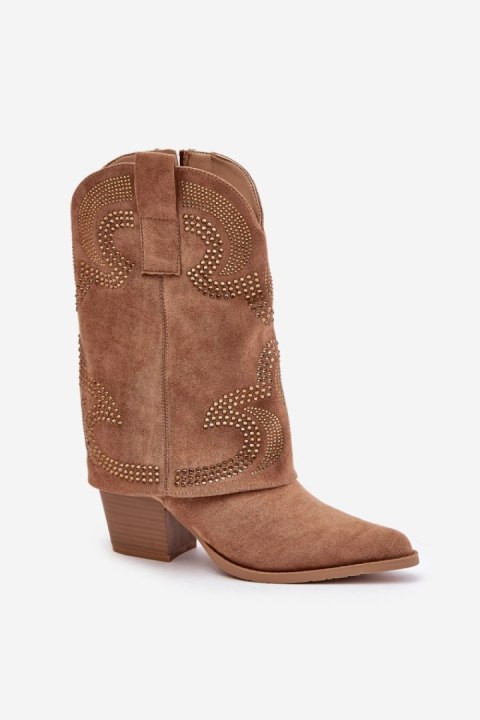 Botki Model S.Barski HY42-153 Camel - Step in style Botki Model S.Barski HY42-153 Camel - Step in style