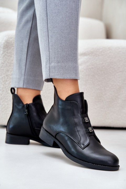 Botki Model S.Barski HY42-716 Black - Step in style Botki Model S.Barski HY42-716 Black - Step in style