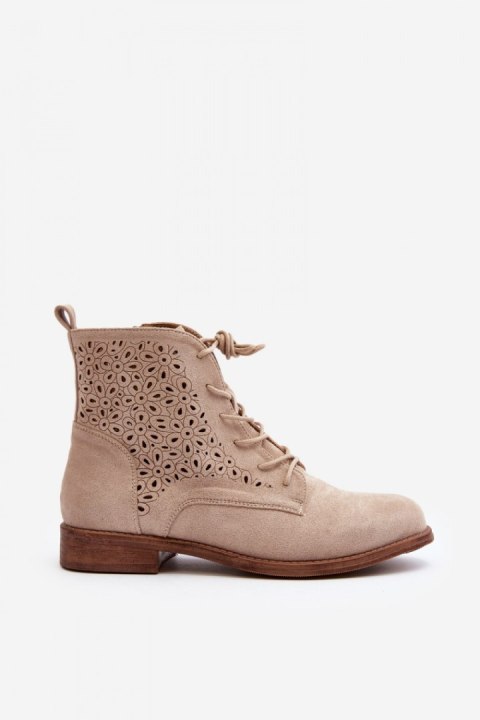 Botki Model S.Barski HY66-136 Light Beige - Step in style Botki Model S.Barski HY66-136 Light Beige - Step in style