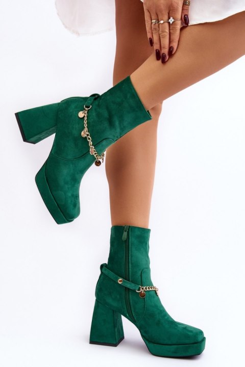 Botki Model Tiselo 168-500 Green - Step in style Botki Model Tiselo 168-500 Green - Step in style