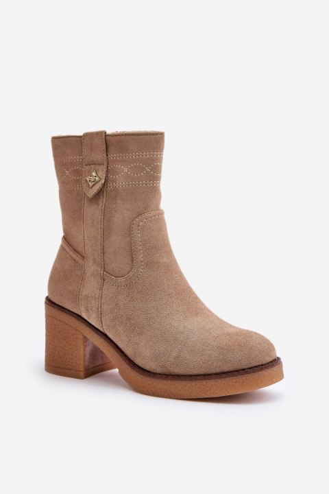 Botki Model Vailia RMR2460-21 Beige - Step in style Botki Model Vailia RMR2460-21 Beige - Step in style