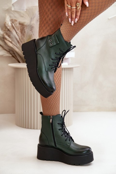 Botki Model Zazoo 60499 Dark Green - Step in style Botki Model Zazoo 60499 Dark Green - Step in style
