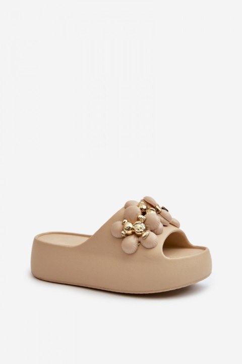 Sandał Klapki Model Bremavia BG181 Dark Beige - Step in style Sandał Klapki Model Bremavia BG181 Dark Beige - Step in style