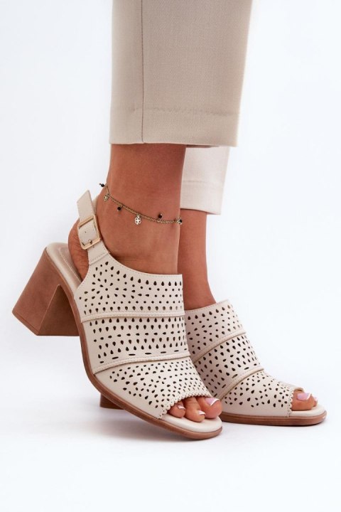Sandały Model Sergio Leone SK565 Light Beige - Step in style Sandały Model Sergio Leone SK565 Light Beige - Step in style