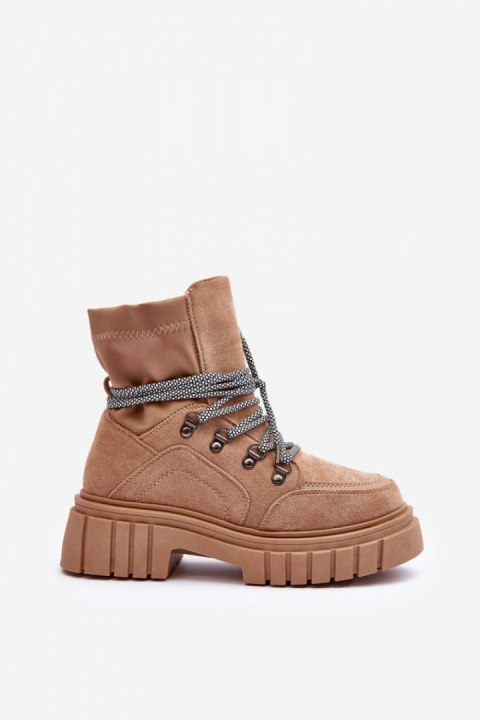 Botki Model Acorn 88-65 Dark Beige Zamsz - Step in style Botki Model Acorn 88-65 Dark Beige Zamsz - Step in style