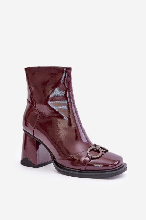Botki Model DA MR880-021 Bordo - Step in style Botki Model DA MR880-021 Bordo - Step in style