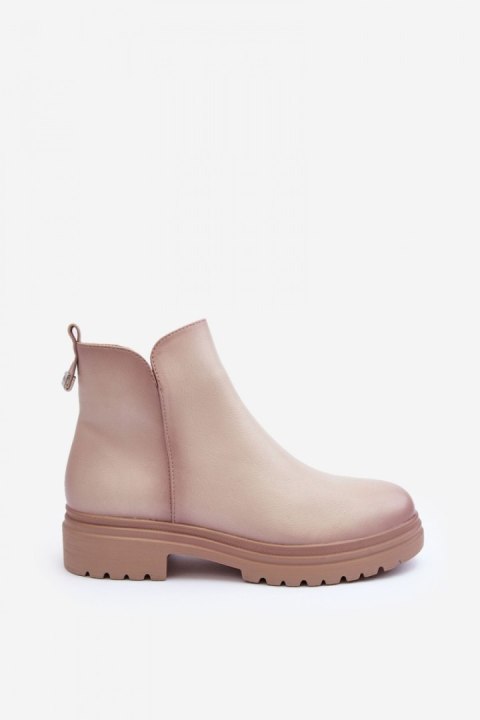 Botki Model Foteini 58110 Beige - Step in style Botki Model Foteini 58110 Beige - Step in style