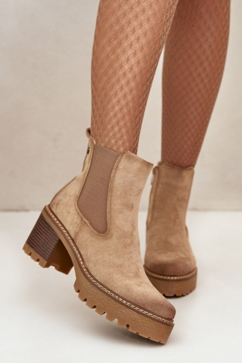 Botki Model Irissinae KE217 Beige - Step in style Botki Model Irissinae KE217 Beige - Step in style
