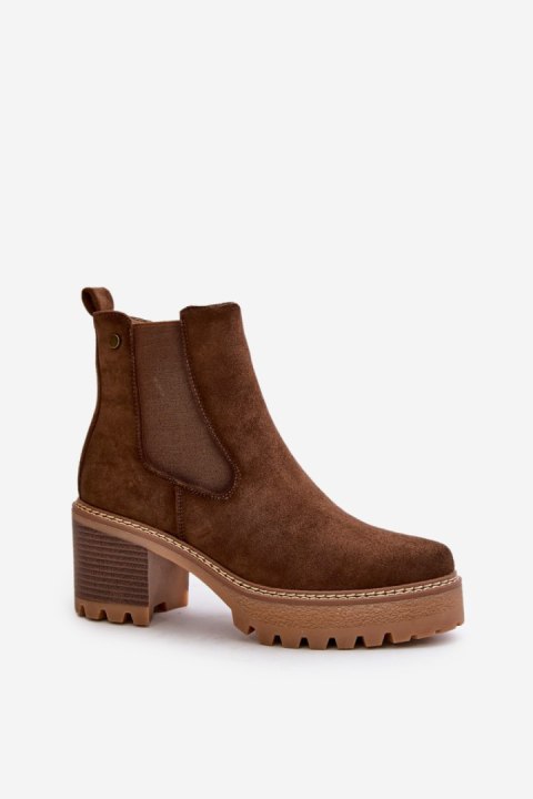 Botki Model Irissinae KE217 Brown - Step in style Botki Model Irissinae KE217 Brown - Step in style