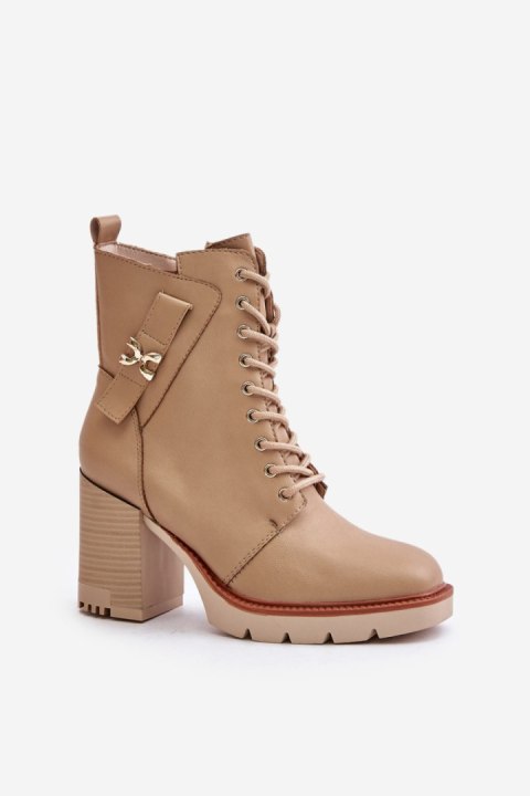 Botki Model Ivarisse ASA254-3 Beige - Step in style Botki Model Ivarisse ASA254-3 Beige - Step in style