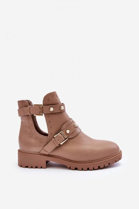 Botki Model Klarisa M327 Beige - Step in style Botki Model Klarisa M327 Beige - Step in style