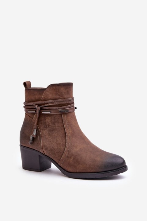 Botki Model Lobina ASA128-37 Brown - Step in style Botki Model Lobina ASA128-37 Brown - Step in style
