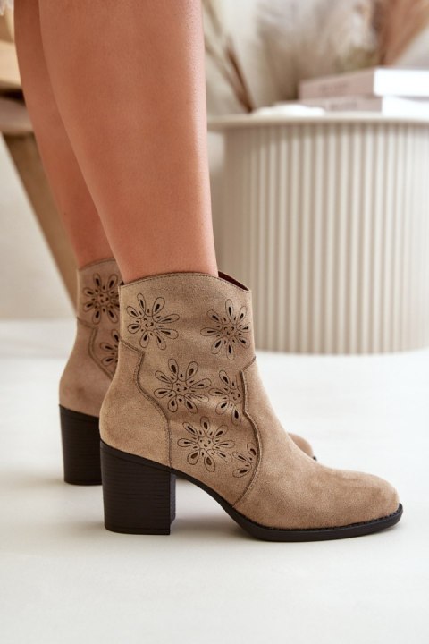 Botki Model Nevishiia ASA250-3 Beige - Step in style Botki Model Nevishiia ASA250-3 Beige - Step in style