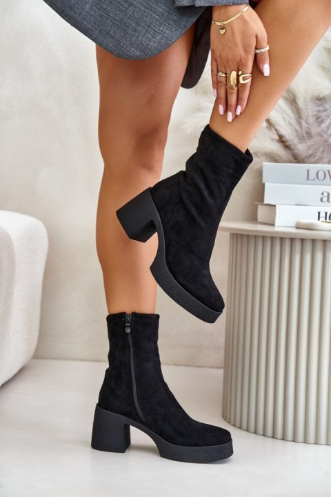 Botki Model S.Barski HY42-739 Black - Step in style Botki Model S.Barski HY42-739 Black - Step in style