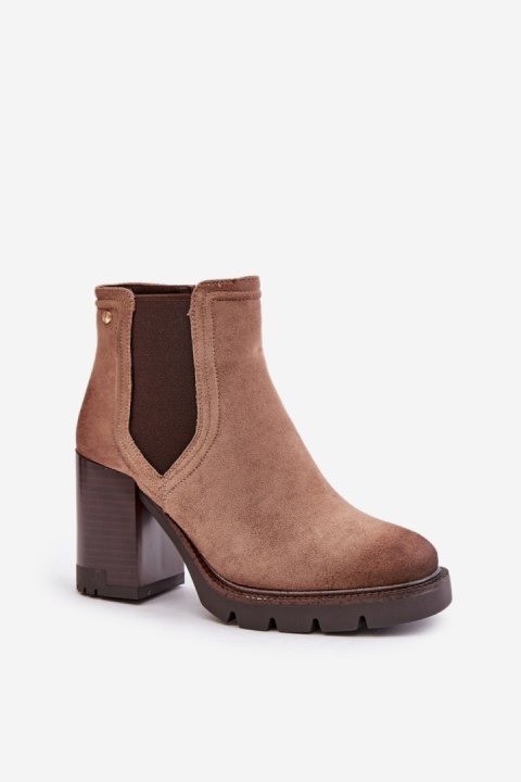 Botki Model Vinceza 58356 Beige - Step in style Botki Model Vinceza 58356 Beige - Step in style