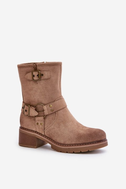 Botki Model Zudra 7280 Dark Beige - Step in style Botki Model Zudra 7280 Dark Beige - Step in style