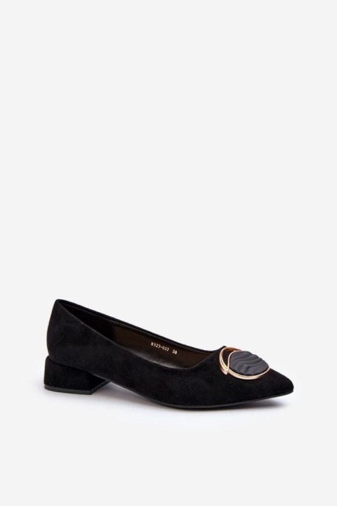 Czółenka Model S.Barski KV27-037 Black Zamsz - Step in style Czółenka Model S.Barski KV27-037 Black Zamsz - Step in style