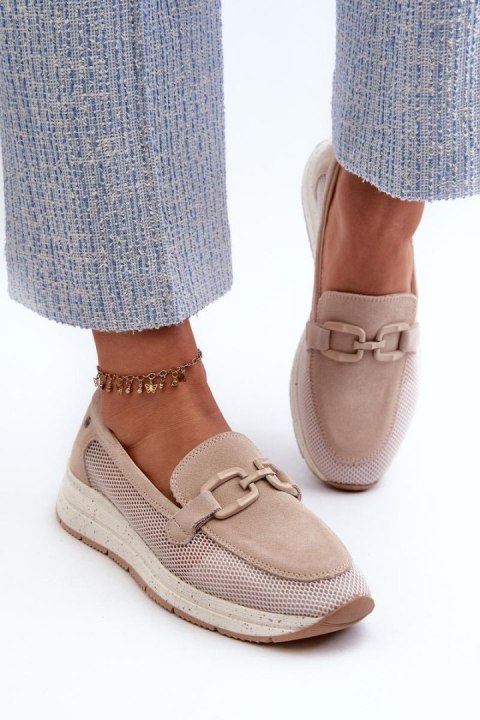 Mokasyny Model DA TW210 Beige - Step in style Mokasyny Model DA TW210 Beige - Step in style