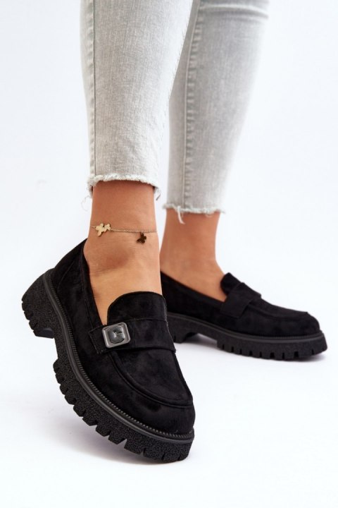 Mokasyny Model Flanila 62124 Black Zamsz - Step in style Mokasyny Model Flanila 62124 Black Zamsz - Step in style