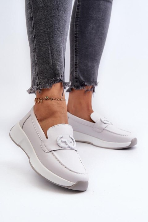 Mokasyny Model S.Barski LR490 Light Grey - Step in style Mokasyny Model S.Barski LR490 Light Grey - Step in style