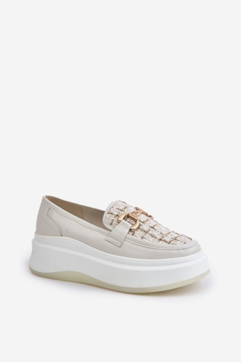 Mokasyny Model Vinceza 89105 Light Beige - Step in style Mokasyny Model Vinceza 89105 Light Beige - Step in style