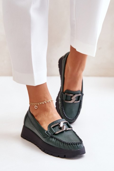 Mokasyny Model Zazoo 10141 Dark Green - Step in style Mokasyny Model Zazoo 10141 Dark Green - Step in style