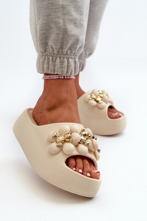 Sandał Klapki Model Bremavia Bg181 Light Beige - Step in style Sandał Klapki Model Bremavia Bg181 Light Beige - Step in style
