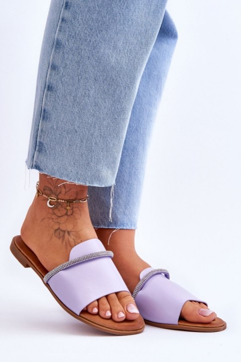 Sandał Klapki Model Termen W-78 Violet - Step in style Sandał Klapki Model Termen W-78 Violet - Step in style