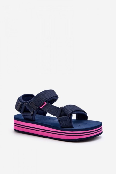 Sandały Model Lee Cooper LCW-24-05-2754L Navy/Fuksja - Step in style Sandały Model Lee Cooper LCW-24-05-2754L Navy/Fuksja - Step in style