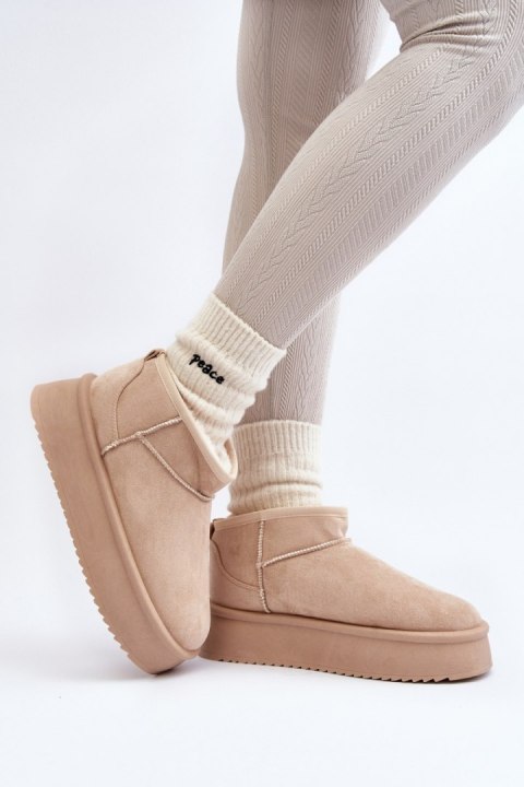 Śniegowce Model Caliksa UA-1855 Beige - Step in style Śniegowce Model Caliksa UA-1855 Beige - Step in style