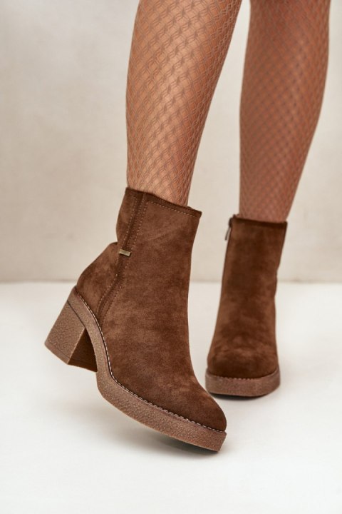 Botki Model Arkesia KE219 Khaki - Step in style Botki Model Arkesia KE219 Khaki - Step in style