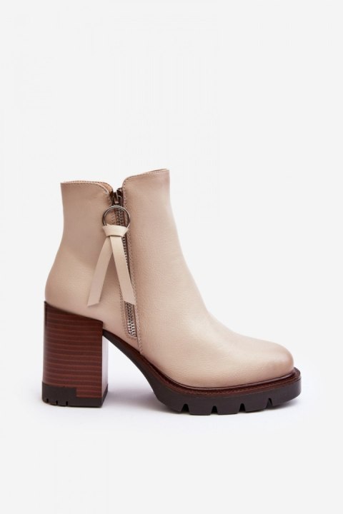 Botki Model Brittney 58103 Beige - Step in style Botki Model Brittney 58103 Beige - Step in style