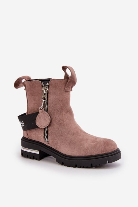 Botki Model Calvaro NC1279 Dark Beige - Step in style Botki Model Calvaro NC1279 Dark Beige - Step in style