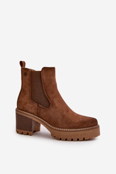 Botki Model Irissinae KE217 Brown - Step in style Botki Model Irissinae KE217 Brown - Step in style