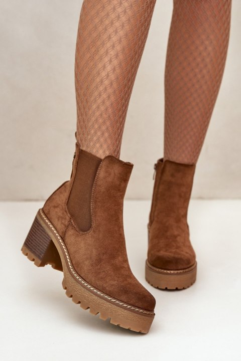 Botki Model Irissinae KE217 Brown - Step in style Botki Model Irissinae KE217 Brown - Step in style