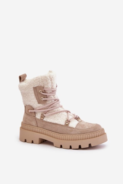 Botki Model Merilana A8902-8 Beige - Step in style Botki Model Merilana A8902-8 Beige - Step in style