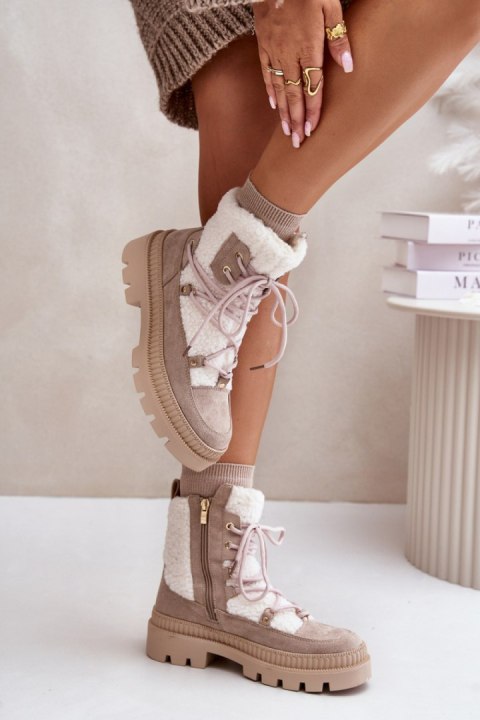 Botki Model Merilana A8902-8 Beige - Step in style Botki Model Merilana A8902-8 Beige - Step in style