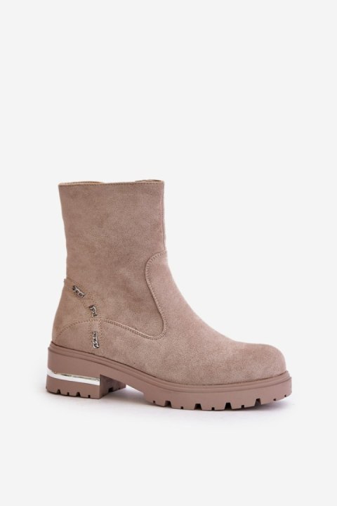 Botki Model Narilie LG866 Beige - Step in style Botki Model Narilie LG866 Beige - Step in style