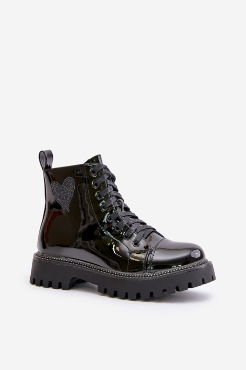 Botki Model Obeena 9681A Black Lakier - Step in style Botki Model Obeena 9681A Black Lakier - Step in style