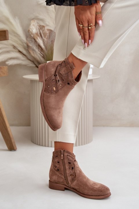 Botki Model S.Barski HY42-081 Brown - Step in style Botki Model S.Barski HY42-081 Brown - Step in style