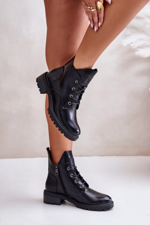 Botki Model Vinceza 58136 Black Skóra - Step in style Botki Model Vinceza 58136 Black Skóra - Step in style