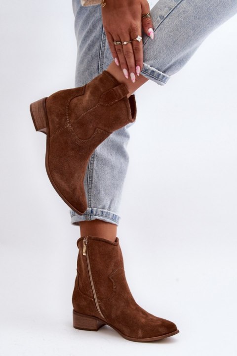 Botki Model Zazoo 3329 Brown Zamsz - Step in style Botki Model Zazoo 3329 Brown Zamsz - Step in style