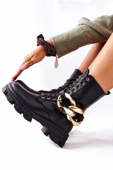 Botki trapery Jensen Model L13107-8 BLK Black - Step in style Botki trapery Jensen Model L13107-8 BLK Black - Step in style
