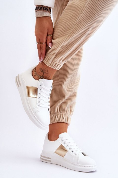 Buty Sportowe Model Follow Me 2256 White/Gold - Step in style Buty Sportowe Model Follow Me 2256 White/Gold - Step in style