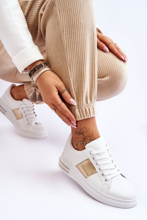 Buty Sportowe Model Follow Me 2256 White/Gold - Step in style Buty Sportowe Model Follow Me 2256 White/Gold - Step in style