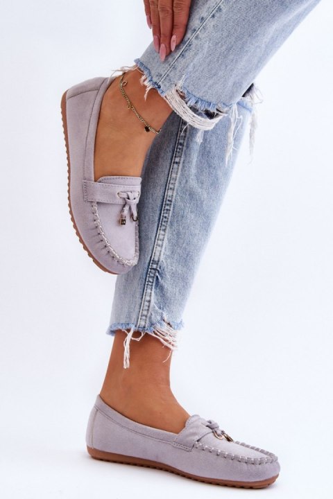 Mokasyny Model Good Time ZA28P Grey - Step in style Mokasyny Model Good Time ZA28P Grey - Step in style