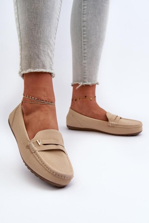 Mokasyny Model Iramarie DF879 Light Beige - Step in style Mokasyny Model Iramarie DF879 Light Beige - Step in style