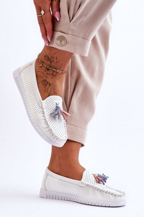 Mokasyny Model Lanzarot 23PB08-5372 White - Step in style Mokasyny Model Lanzarot 23PB08-5372 White - Step in style
