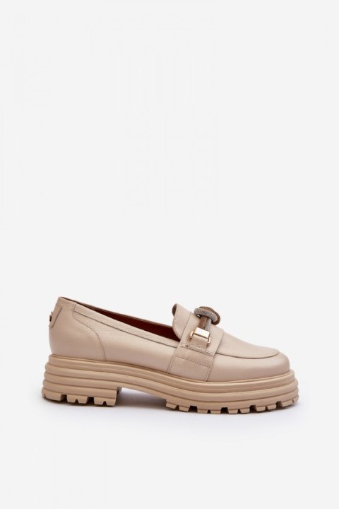 Mokasyny Model Laura Messi 2780 Beige - Step in style Mokasyny Model Laura Messi 2780 Beige - Step in style
